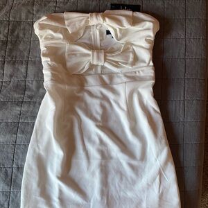 Lulu's Strapless White Bow Dress - NEW WITH TAGS